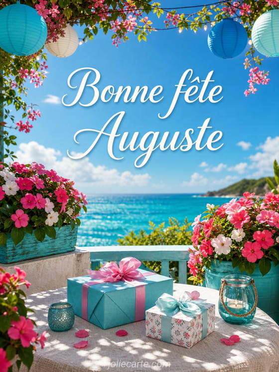 Carte bonne fête Auguste