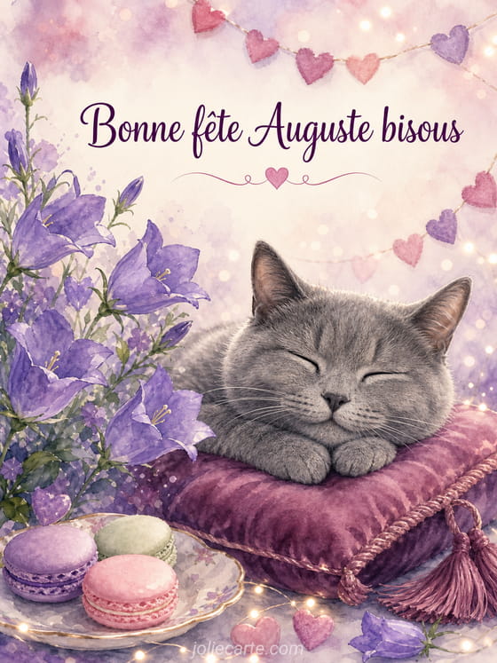 Carte bonne fête Auguste
