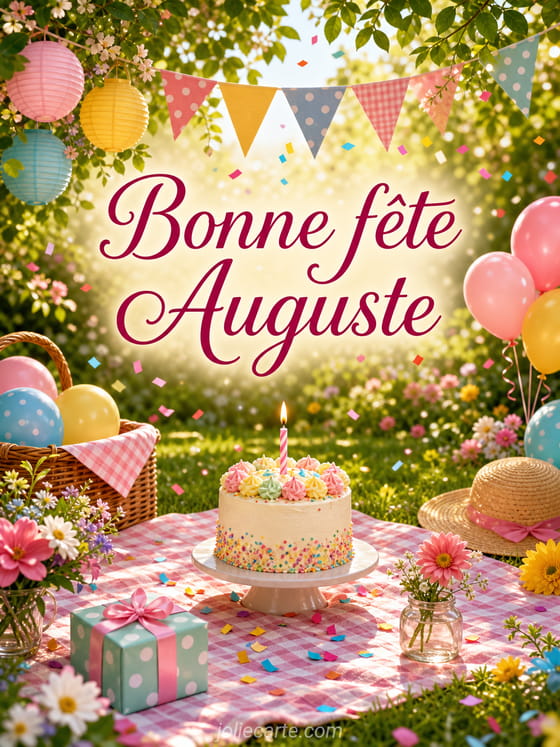Carte bonne fête Auguste