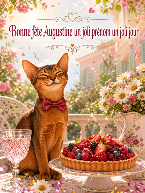 Carte bonne fête Augustine