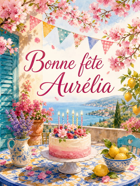 Carte bonne fête Aurélia