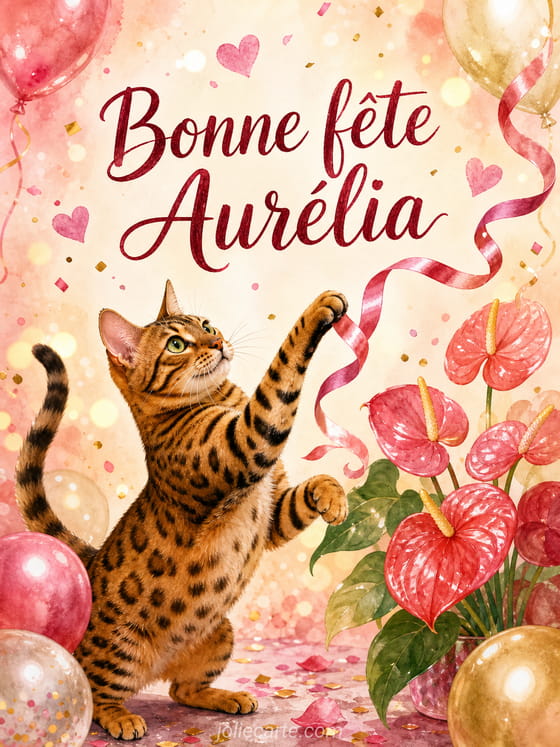 Carte bonne fête Aurélia