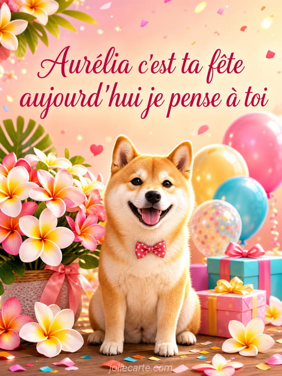 Carte bonne fête Aurélia