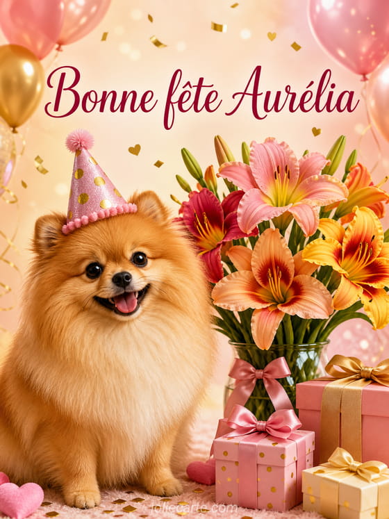 Carte bonne fête Aurélia