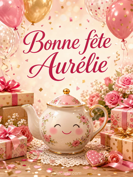 Carte bonne fête Aurélie
