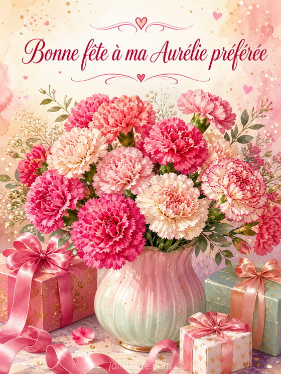 Carte bonne fête Aurélie