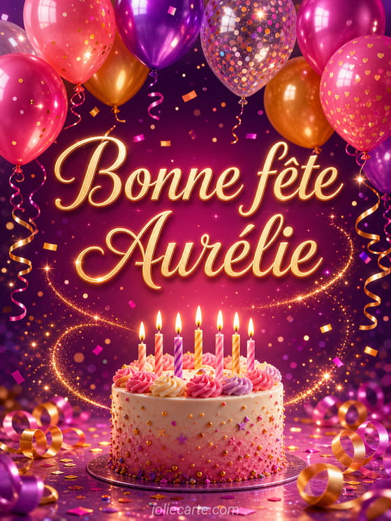 Carte bonne fête Aurélie