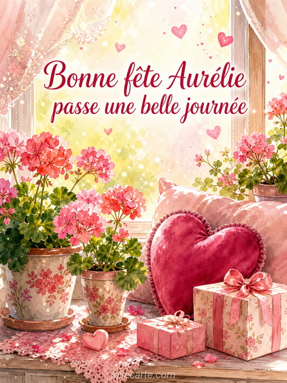 Carte bonne fête Aurélie