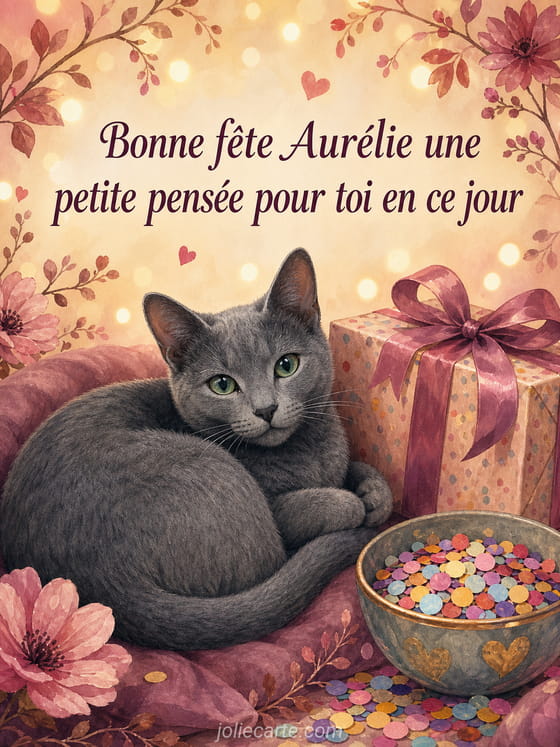 Carte bonne fête Aurélie