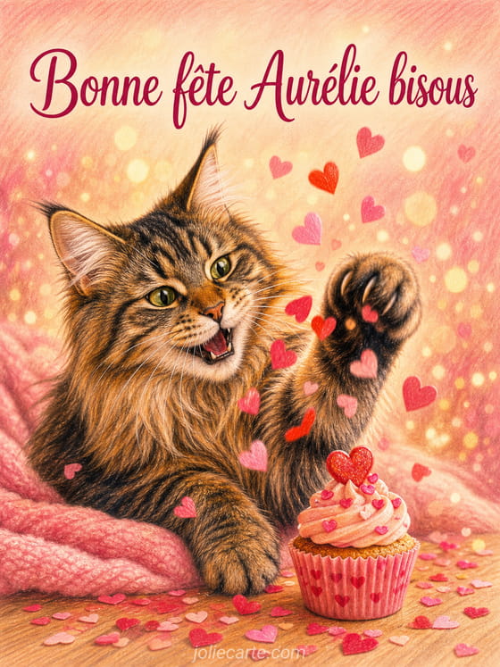 Carte bonne fête Aurélie