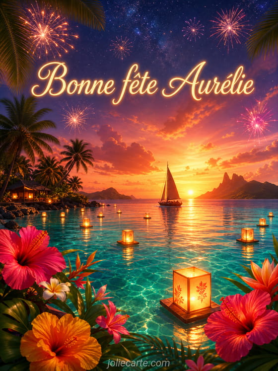 Carte bonne fête Aurélie