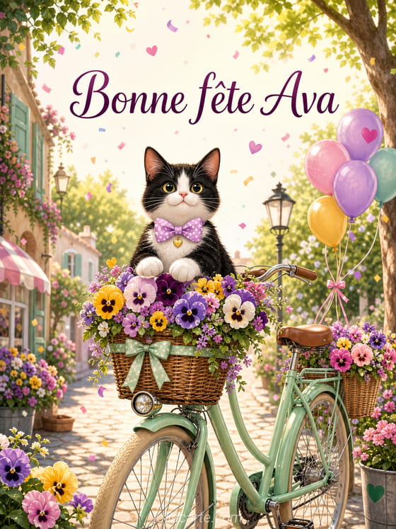 Carte bonne fête Ava
