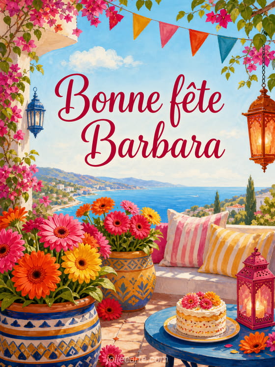 Carte bonne fête Barbara