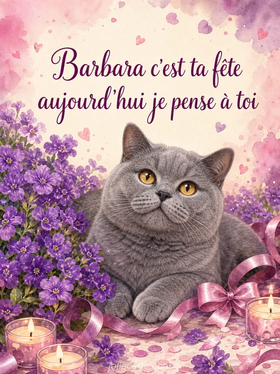 Carte bonne fête Barbara