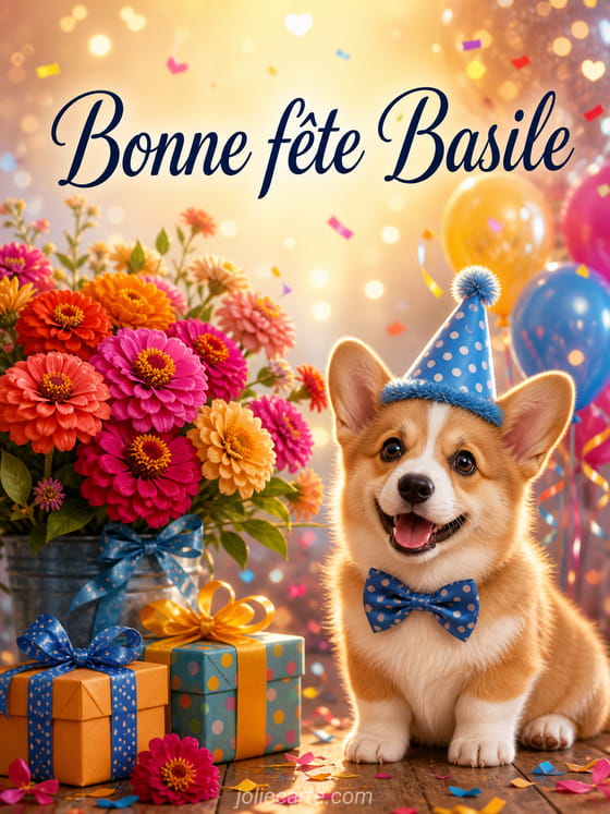 Carte bonne fête Basile