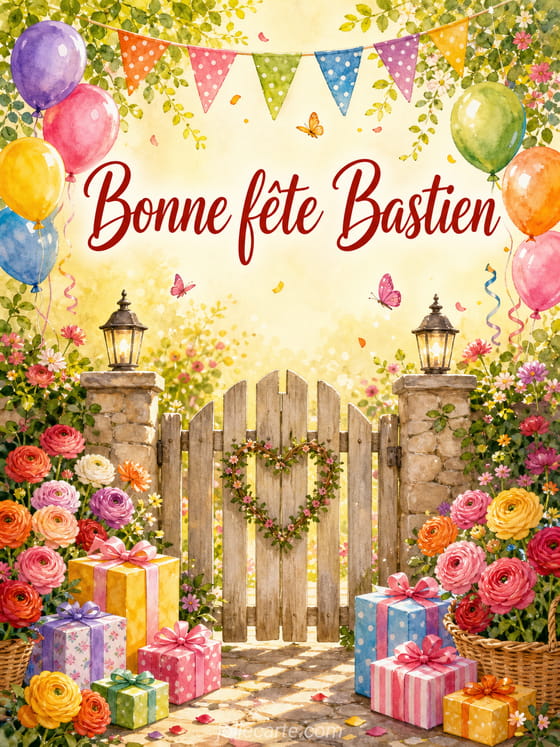 Carte bonne fête Bastien