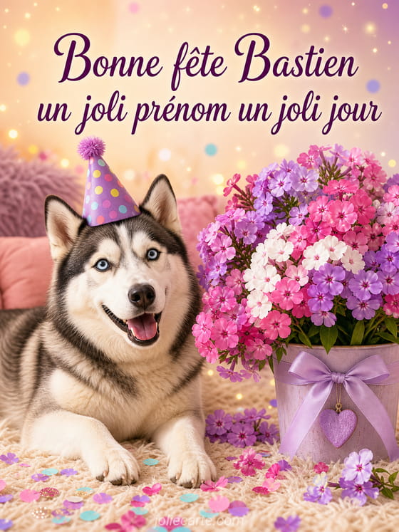Carte bonne fête Bastien