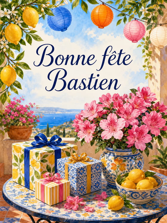 Carte bonne fête Bastien