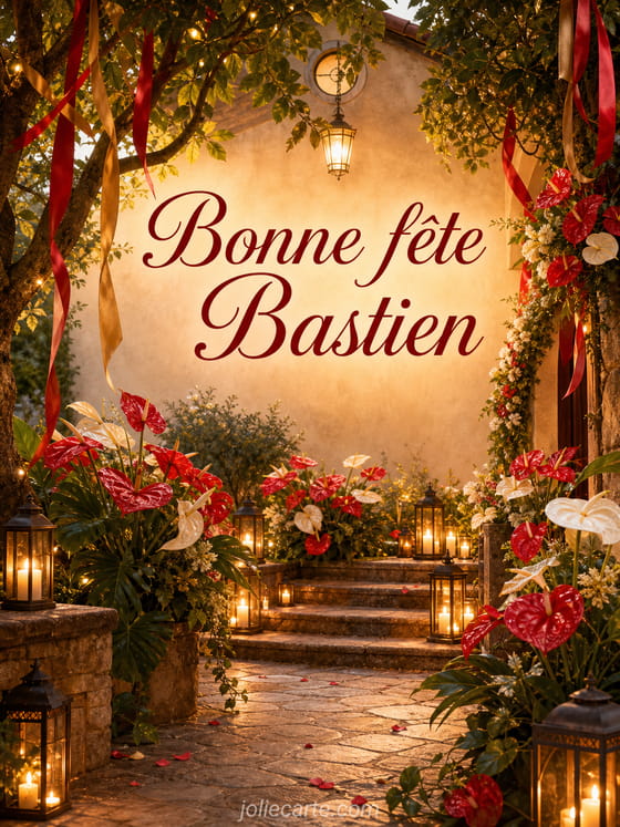 Carte bonne fête Bastien