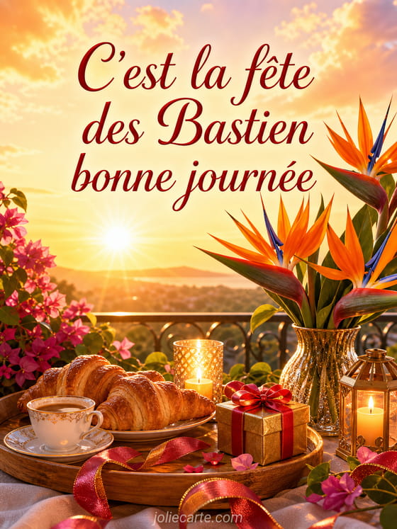 Carte bonne fête Bastien