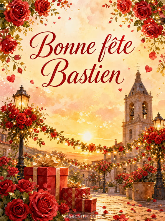 Carte bonne fête Bastien