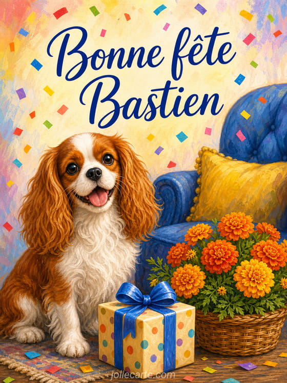 Carte bonne fête Bastien