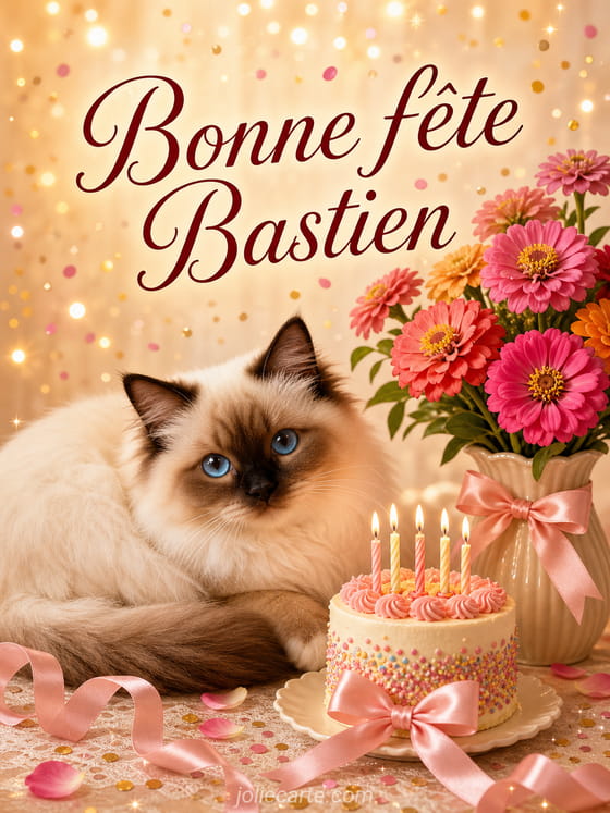 Carte bonne fête Bastien