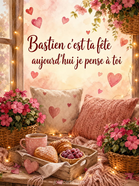 Carte bonne fête Bastien