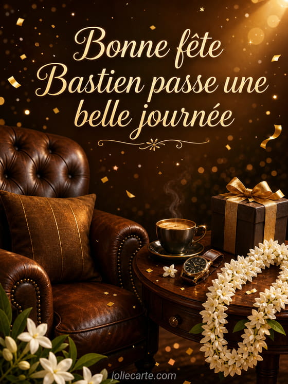 Carte bonne fête Bastien