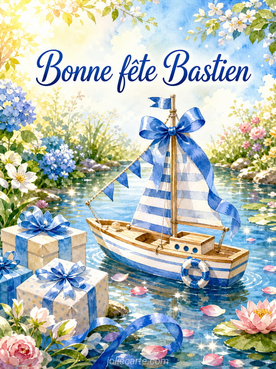 Carte bonne fête Bastien
