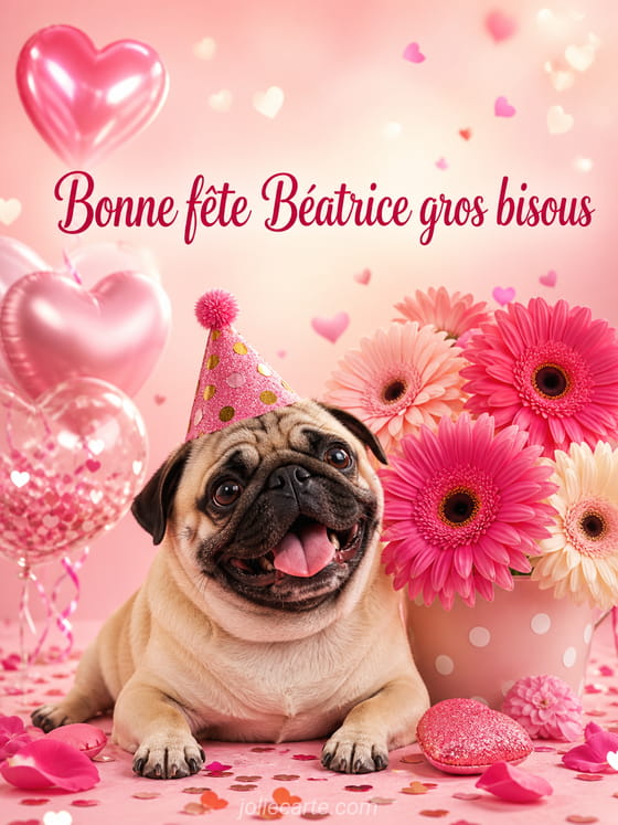 Carte bonne fête Béatrice