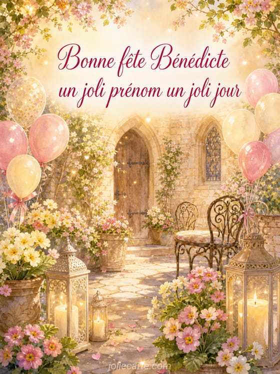Carte bonne fête Bénédicte