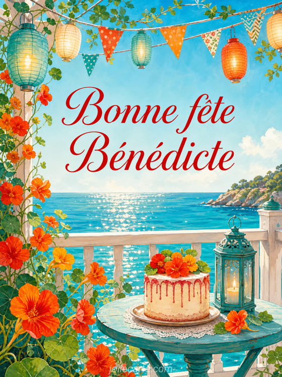 Carte bonne fête Bénédicte