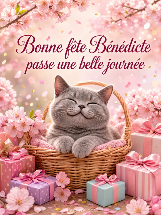 Carte bonne fête Bénédicte