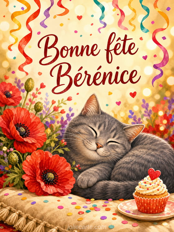 Carte bonne fĂȘte BĂ©rĂ©nice