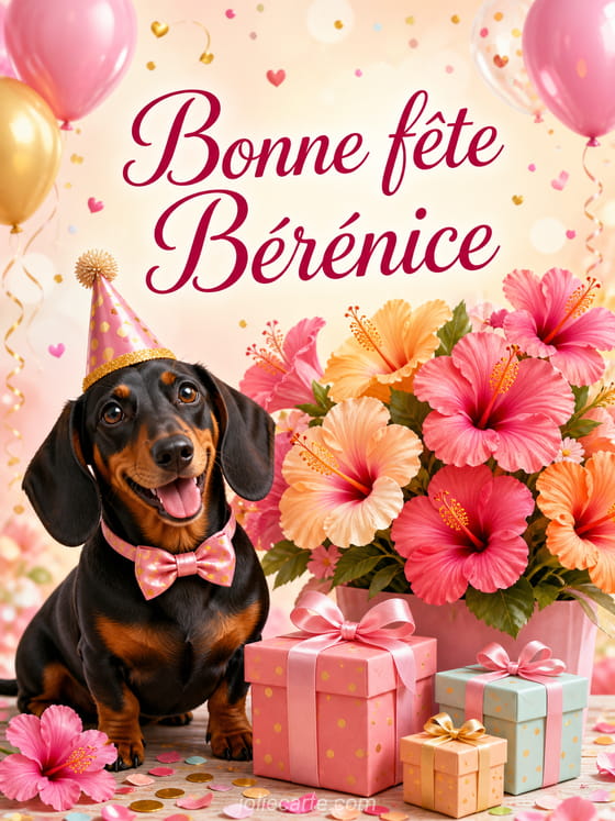 Carte bonne fĂȘte BĂ©rĂ©nice