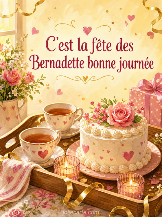 Carte bonne fête Bernadette
