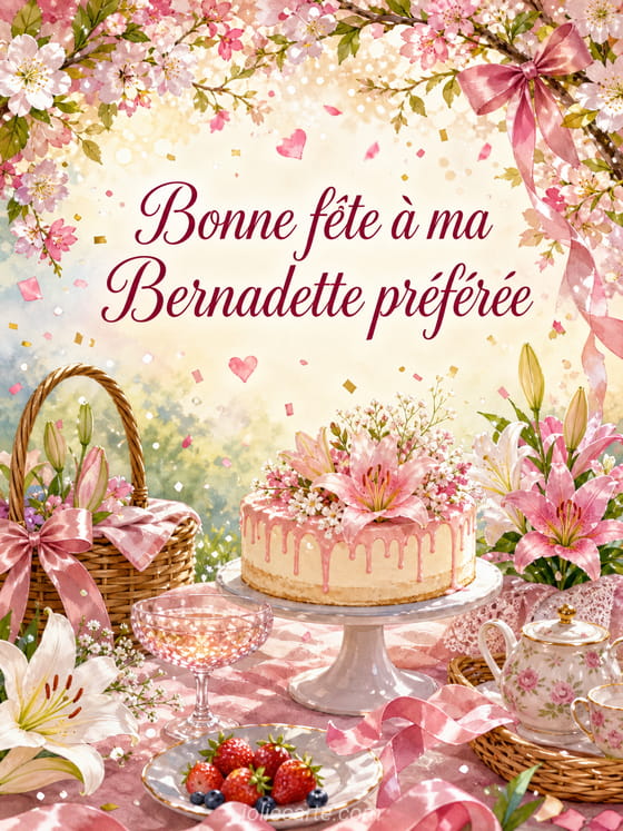 Carte bonne fête Bernadette