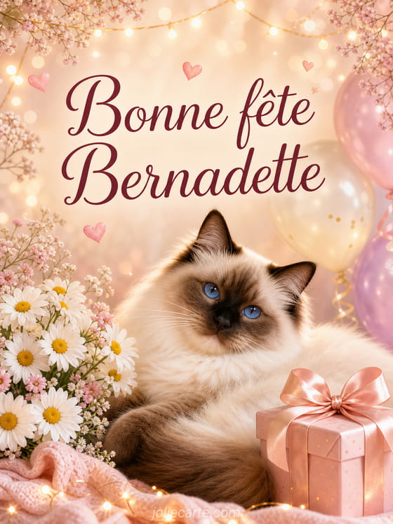 Carte bonne fête Bernadette