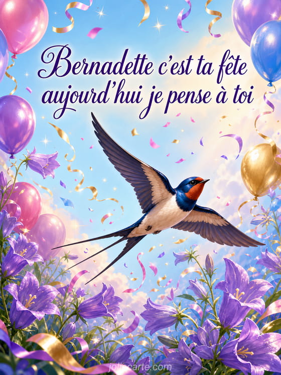 Carte bonne fête Bernadette