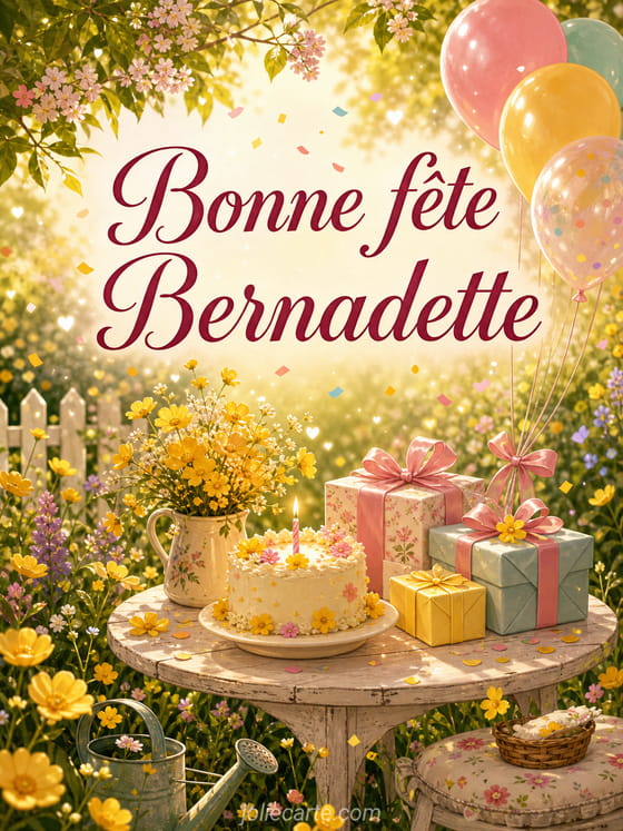Carte bonne fête Bernadette