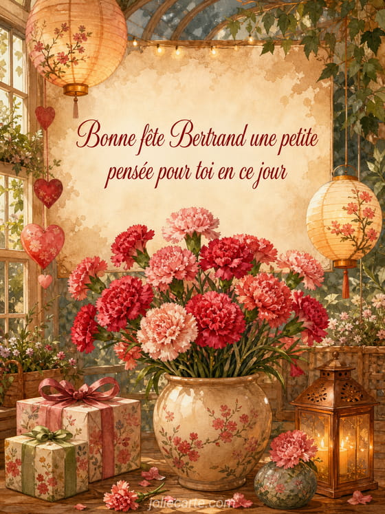 Carte bonne fête Bertrand
