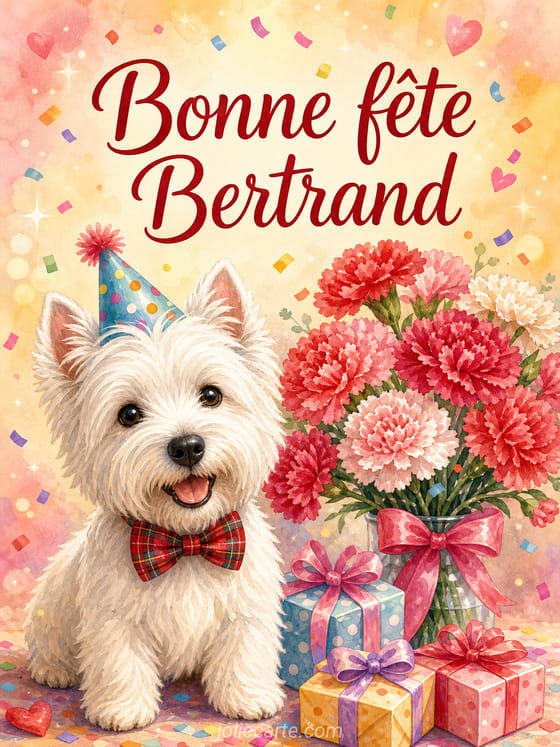 Carte bonne fête Bertrand