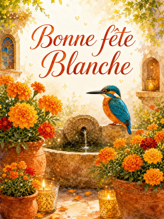 Carte bonne fête Blanche
