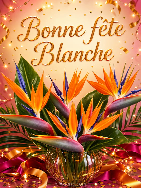 Carte bonne fête Blanche