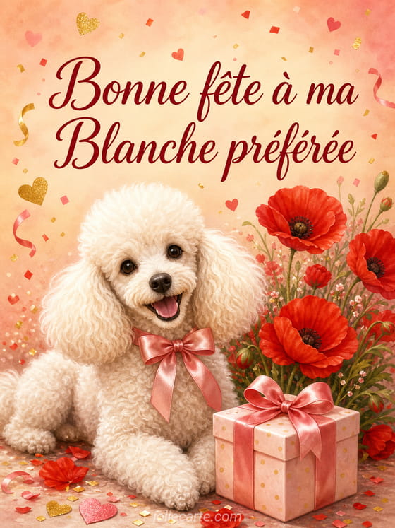 Carte bonne fête Blanche