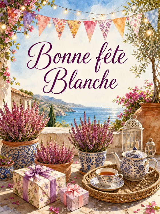 Carte bonne fête Blanche