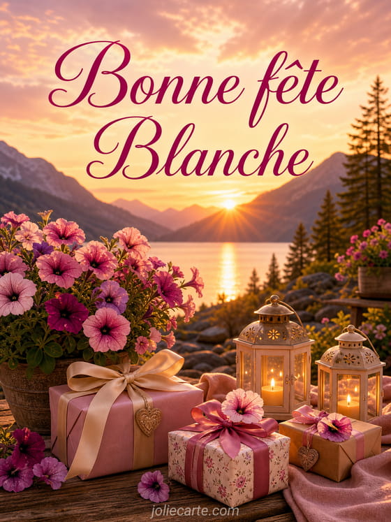 Carte bonne fête Blanche