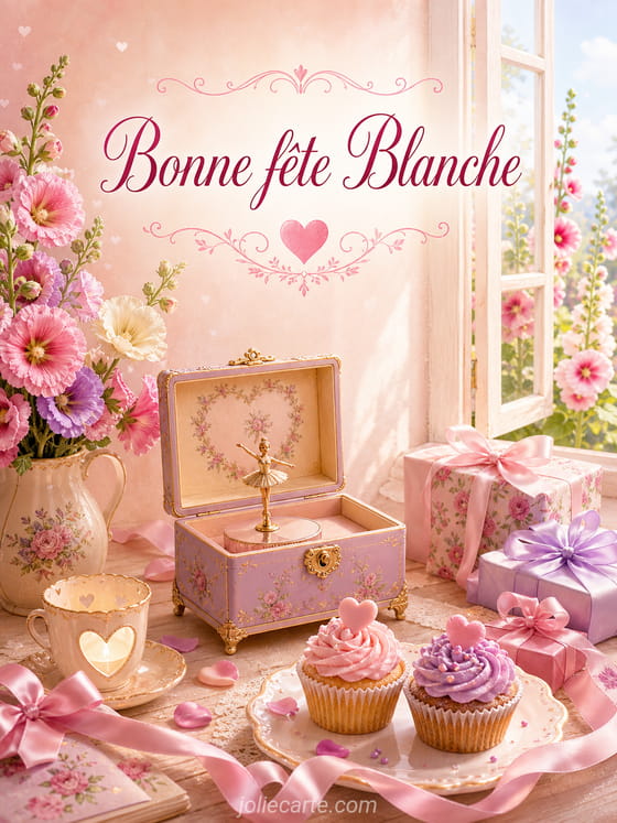 Carte bonne fête Blanche