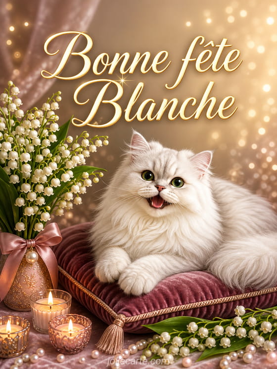Carte bonne fête Blanche